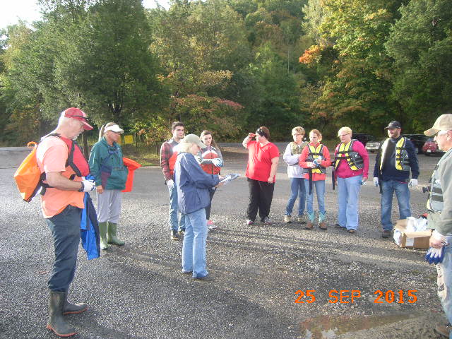 Volunteers prepare to help at Cherokee Lake