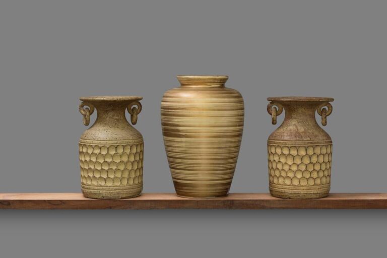 Clay vases on display at Fine Arts Crafts Show Knoxville Tn
