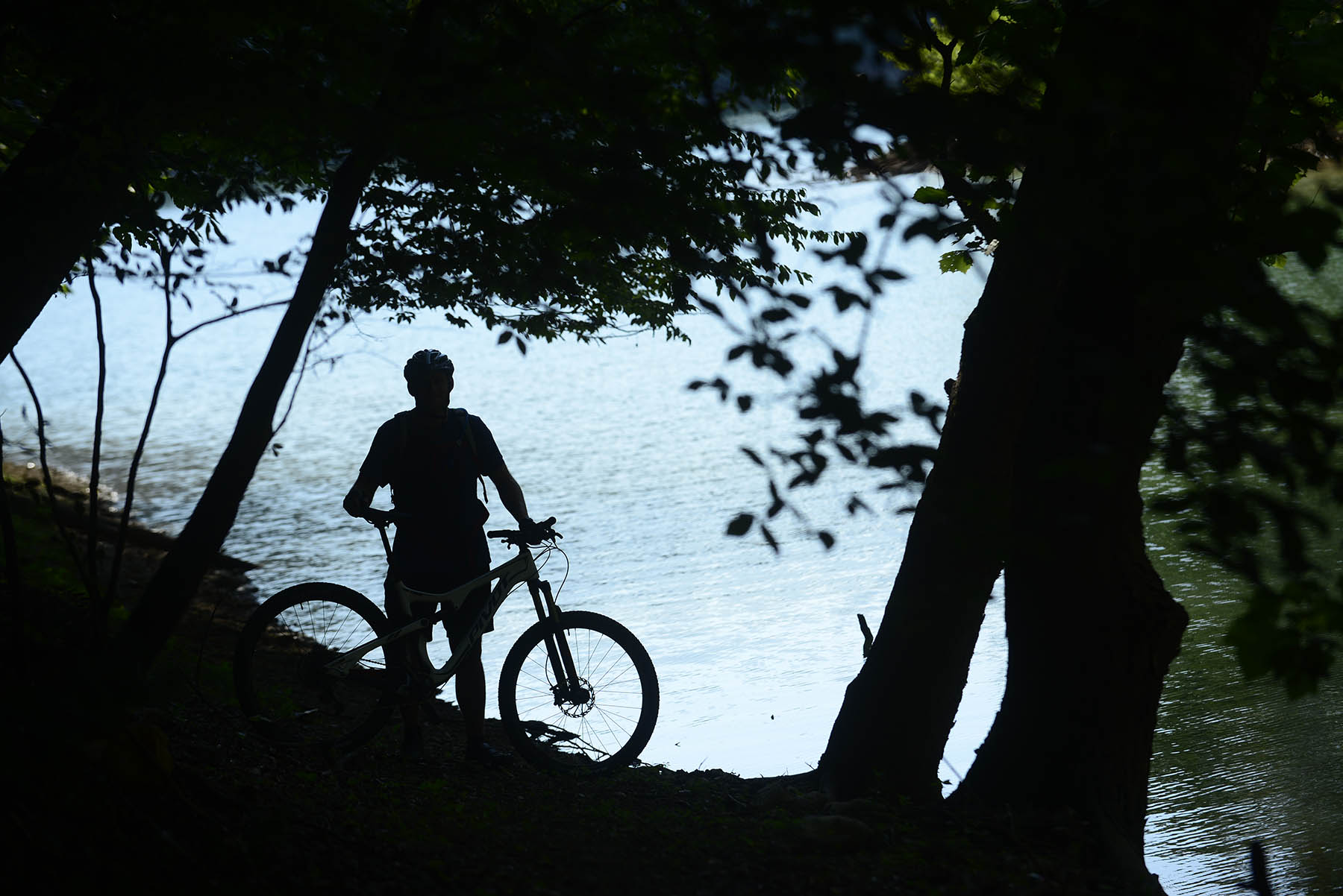 Cycling on NATS trail system Norris Lake