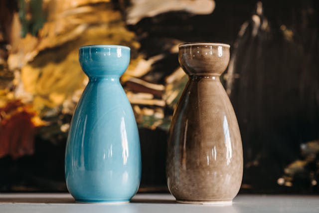glazed vases