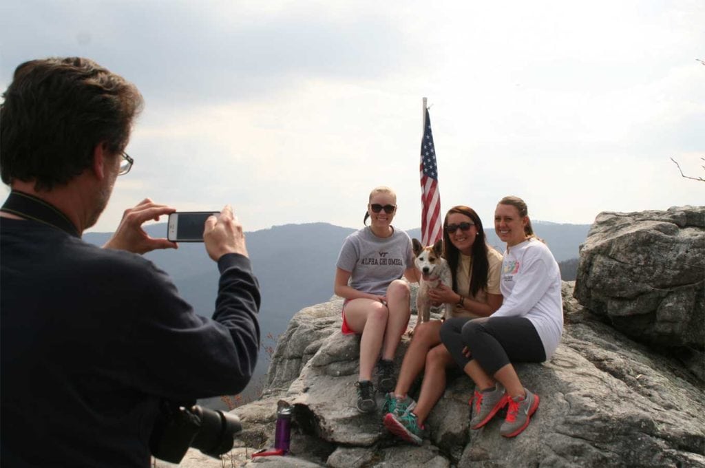 Family enjoying the views of the Cumberland Mountains