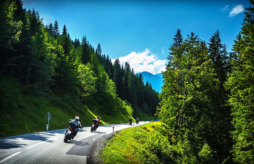 motorcycles on a road in East Tennessee