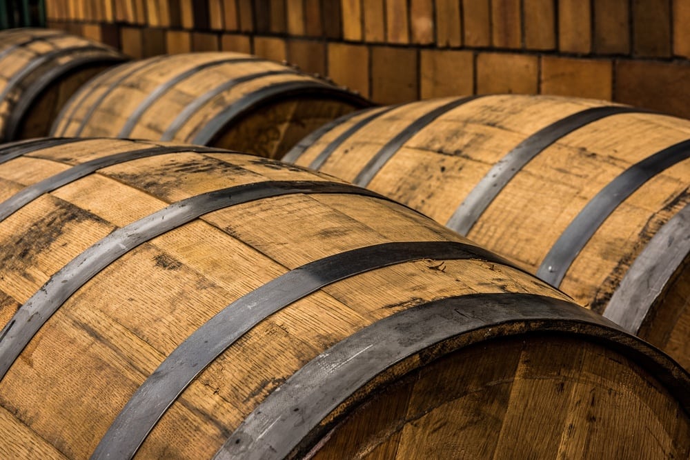 Whiskey barrels on Tennessee Whiskey Trail