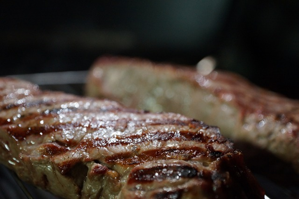 Grilled steaks.