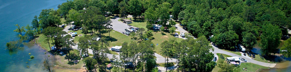 Aerial photo of Loyston Point Campground.